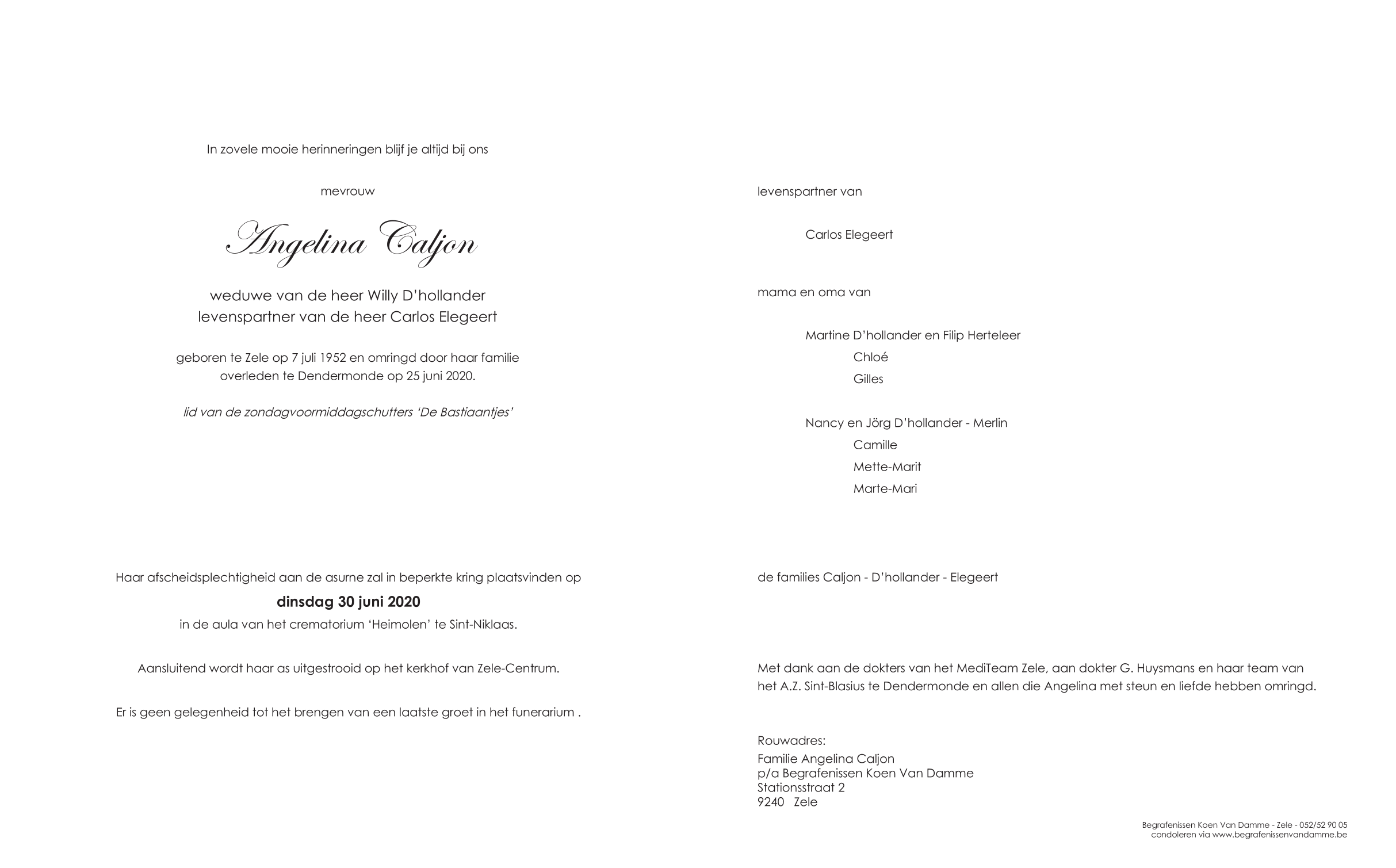 Overlijdensberichten Begrafenissen Koen Van Damme